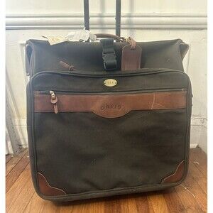 Vtg Orvis Battenkill 26" Canvas & Leather Rolling XL Garment Bag Travel Luggage